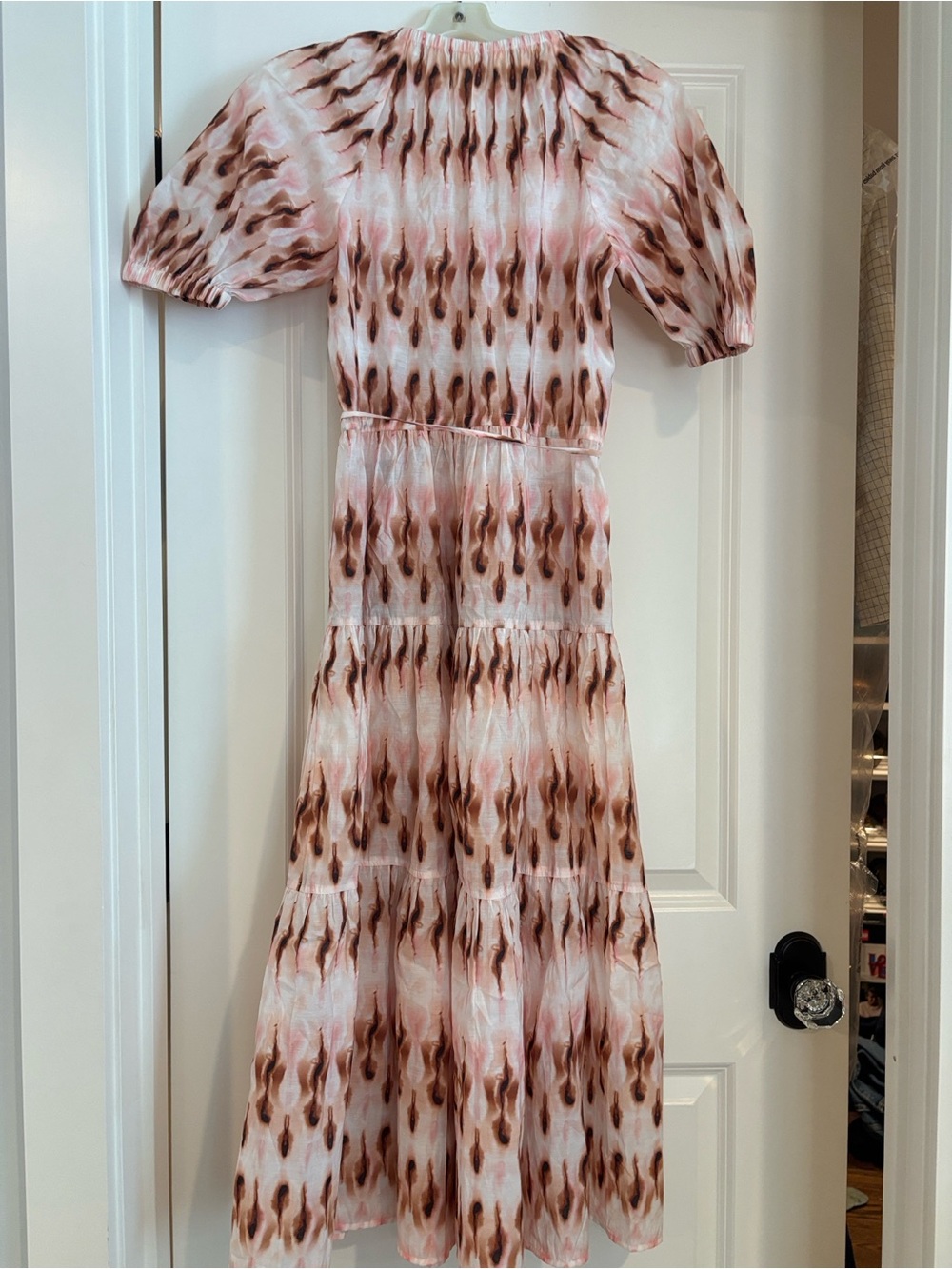 A.L.C. Pink and Brown Printed Tiered Maxi Dress - Picture 4 of 4
